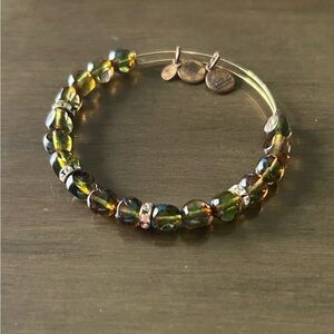 Alex and Ani Gold Bracelet with Brown/Green Beads
